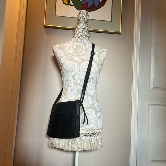 Fossil Emma Crossbody Purse Black Pebbled Leather Bag - Picture 2 of 14